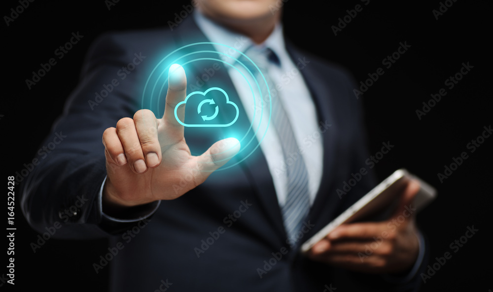 Poster cloud computing technology internet storage network concept