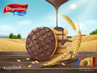 Chocolate digestive biscuits ad