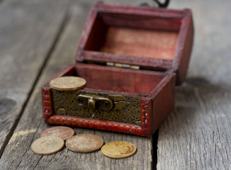 old Soviet coins with box