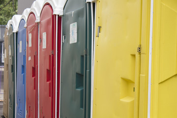 colorful street toilets