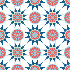 Arabic ornament. Geometric floral pattern. textile print. vector