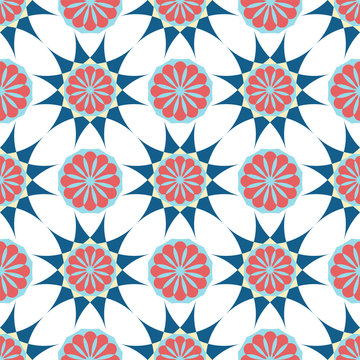 Arabic ornament. Geometric floral pattern. textile print. vector