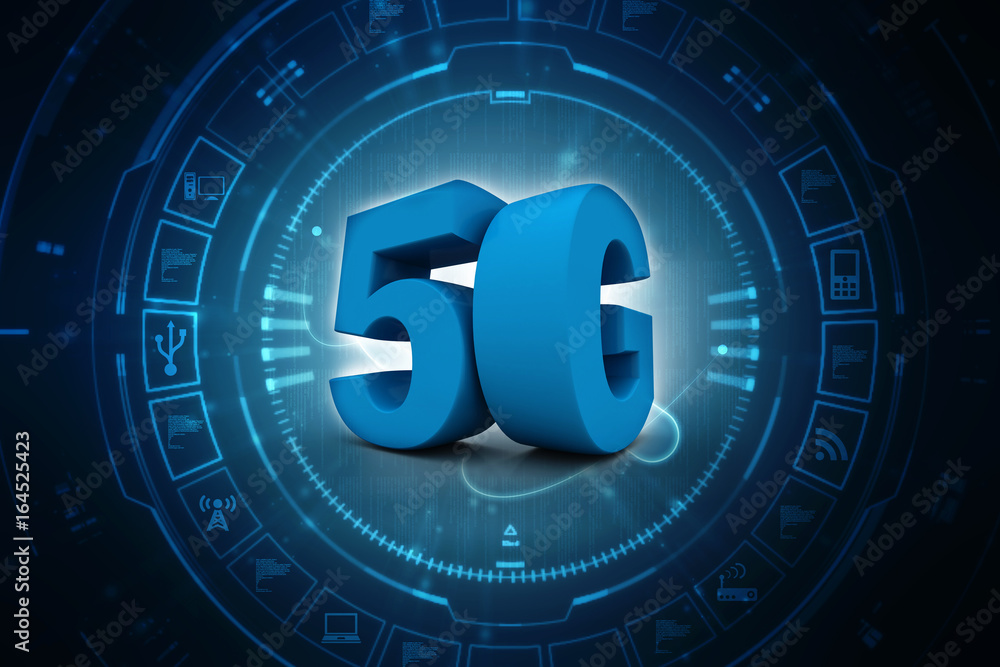 Aufkleber 3d rendering 5g network 5g connection