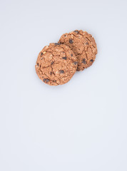 cookies or chocolate cookies on a background.
