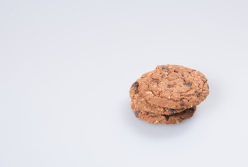 cookies or chocolate cookies on a background.