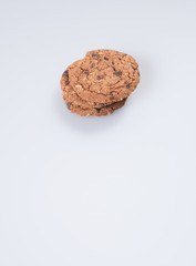 cookies or chocolate cookies on a background.
