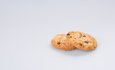 cookies or chocolate cookies on a background.