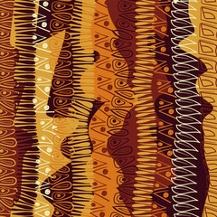 Hand-drawn abstract pattern in African style. vector