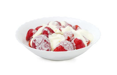 Strawberry dessert with whipped cream