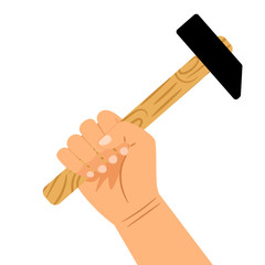Hand with hammer icon