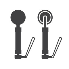 Scuba diving portable metal detector vector outline icon. Finding device silhouette isolated on white background.