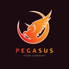 Pegasus vector logo template.