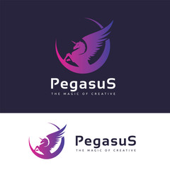 Pegasus vector logo template.