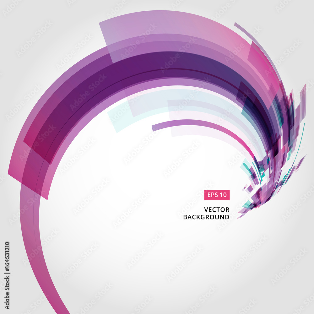 Poster abstract vector background element in pink and purple colors curve swirl perspective vector