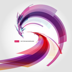 Abstract vector background element in pink and purple colors curve swirl perspective vector