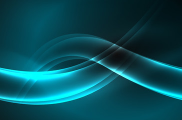 Vector glowing wave, smoke
