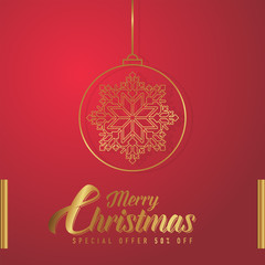 Merry christmas greeting card design,background with snowflakes and typography.