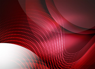 Obraz premium Glowing wave created with particles on dark color background