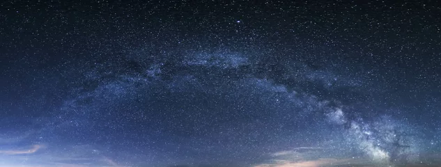 Foto op Plexiglas Melkwegpanorama, nachtelijke hemel met sterren © TTstudio
