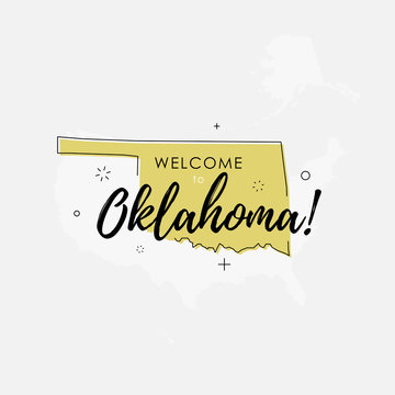 Welcome to Oklahoma golden sign