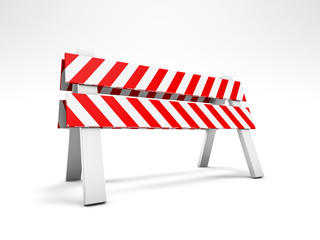 Road repair, under construction road sign. 3D rendering