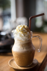 Cold drink and whipped cream