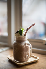 Cold drink and whipped cream