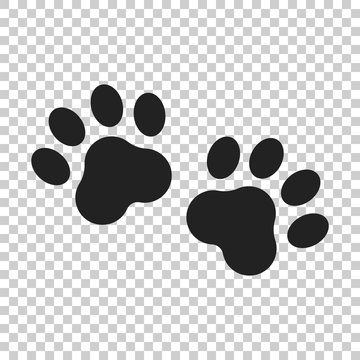 Paw print vector icon. Dog or cat pawprint illustration. Animal silhouette.