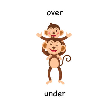 Opposite over and under illustration