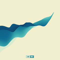 3D Wavy Background. Dynamic Effect. Abstract Vector Illustration. Design Template. Modern Pattern.