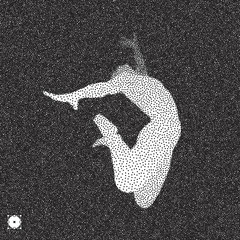 Gymnast. 3D Human Body Model. Black and white grainy dotwork design. Stippled vector illustration.