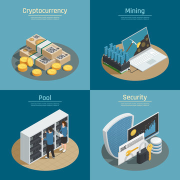 Cryptocurrency Isometric Compositions