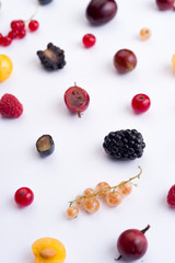 Berries isolated over white background table.