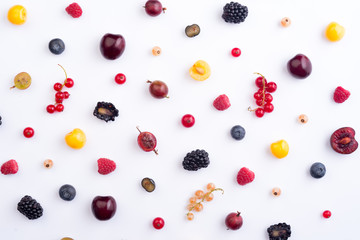 Naklejka na ściany i meble Berries isolated over white background table.