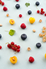 Berries isolated over white background table.