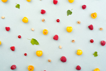 Berries isolated over white background table.