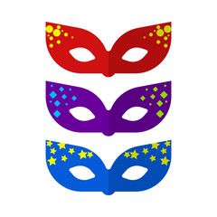 Masks party flat icon, vector sign, colorful pictogram isolated on white. Masquerade symbol, logo illustration. Flat style design