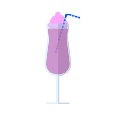 Dessert cocktail flat icon, vector sign, colorful pictogram isolated on white. Symbol, logo illustration. Flat style design