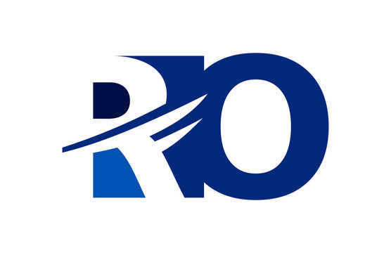 RO Negative Space Square Swoosh Letter Logo