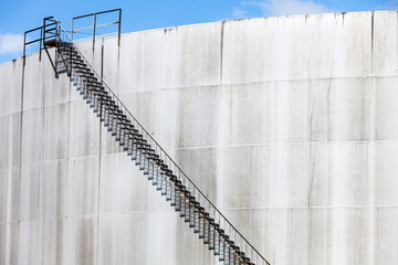 Abstract Detail of a High and Long Stair Case of an Oil Refinery