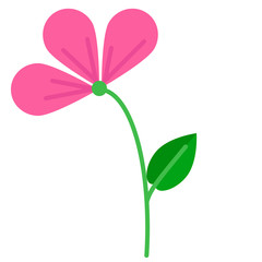 Obraz na płótnie Canvas Pink flower flat icon, vector sign, colorful pictogram isolated on white. Beautiful nature symbol, logo illustration. Flat style design