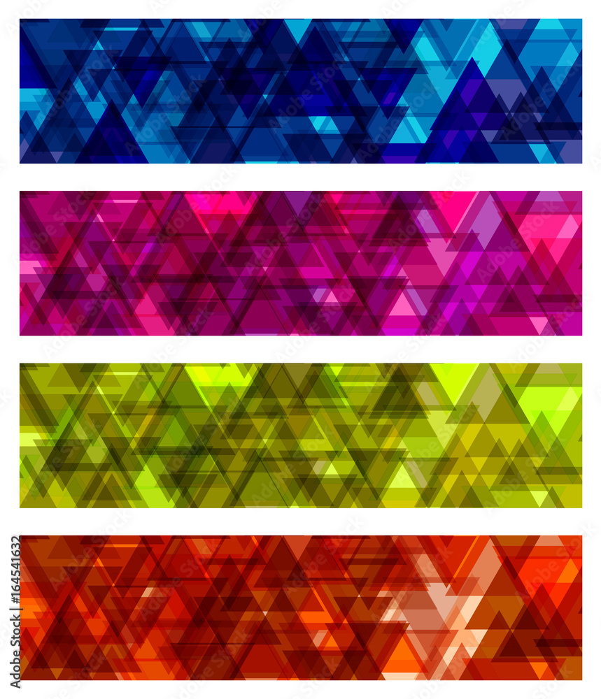Canvas Prints a set design of abstract modern vector bright horizontal web banner colourful with shiny polygonal b