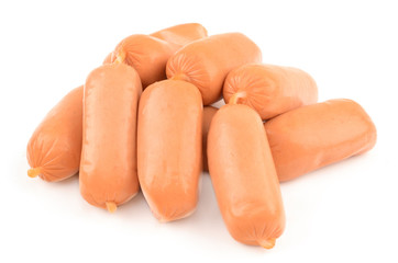 wieners on a white background