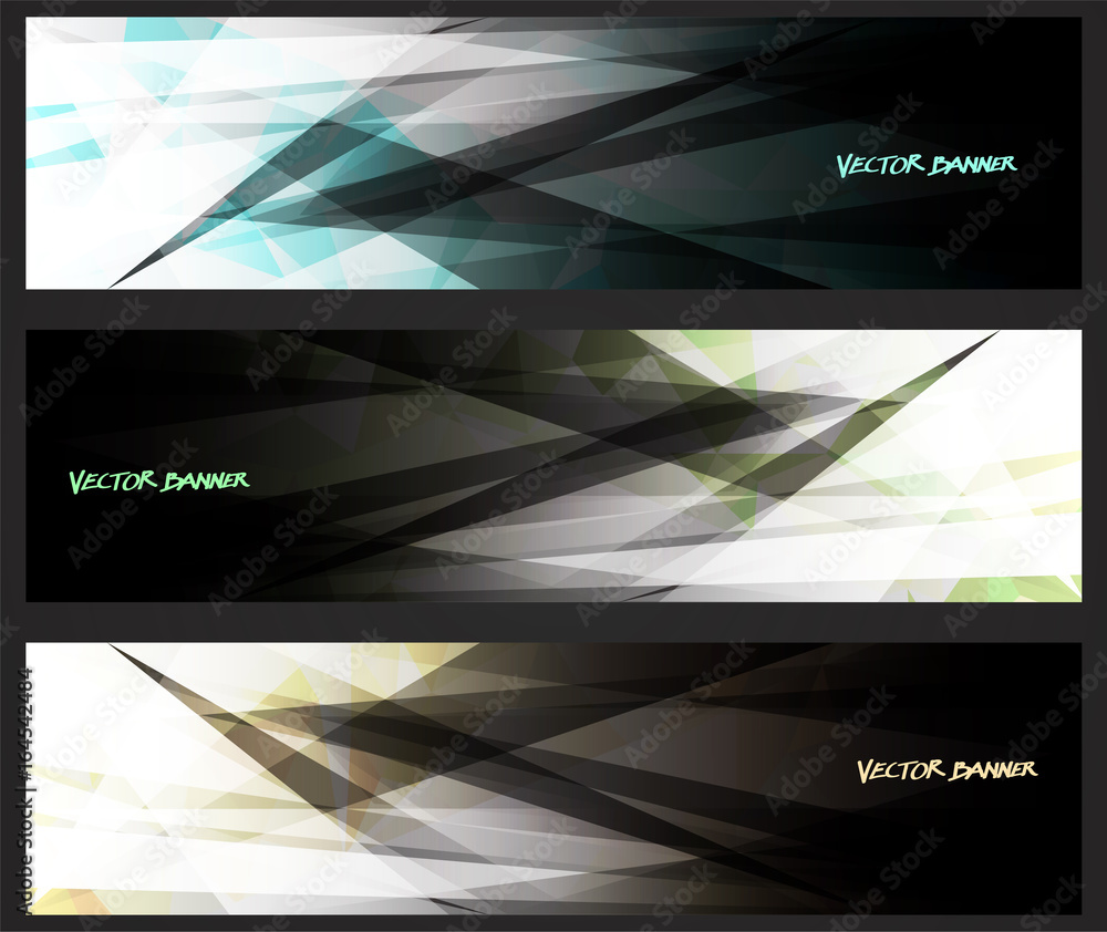 Wall mural a set design of abstract modern vector bright horizontal..web banner colourful with shiny polygonal 