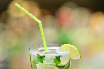 glass of cocktail on bar