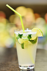 glass of cocktail on bar