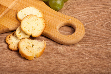 Fototapeta premium Cheese apetizer on wooden background. Rustic food