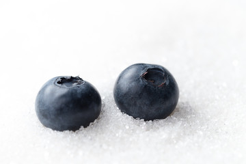 Sweet blueberries isolated over white background.