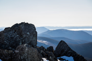 Top of Richardson Mountain in National Park of Gaspe in Quebec, Canada