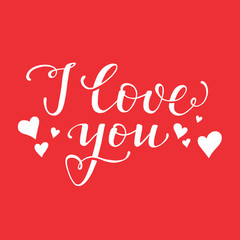 I Love You - hand drawn lettering